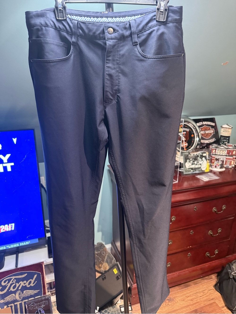 Footjoy Men Pants W33 Navy  Pants Button  34 Inseam